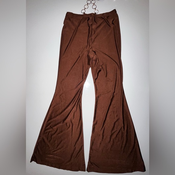 Brown Laced Flared Pants - Picture 2 of 3
